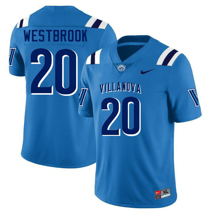 Villanova Wildcats #20 Brian Westbrook College Football Jerseys,Uniforms-Light Blue